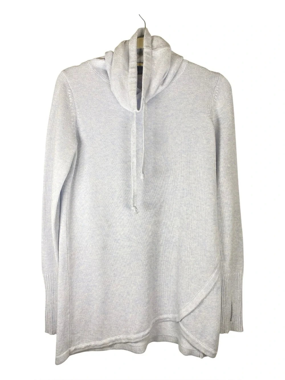 DAKINI ANTHROPOLOGIE Funnel Neck Tulip Hem Tunic Sweater Light Blue S